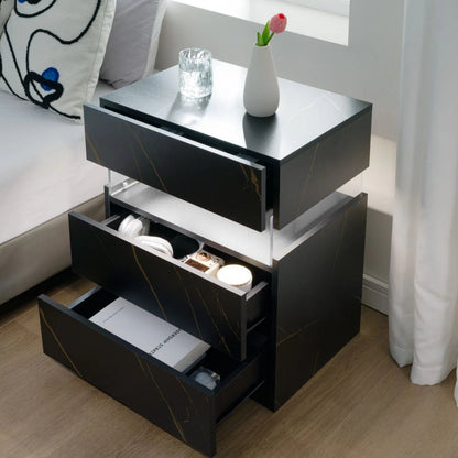 Nova LED Nightstand – 3 Drawer Modern Bedside Table with Adjustable LED Lighting - George's Furniture