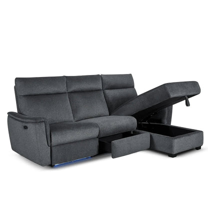 Orbit Zero - Gravity Storage Reclining Sectional with LED – Dark Gray - George's Furniture