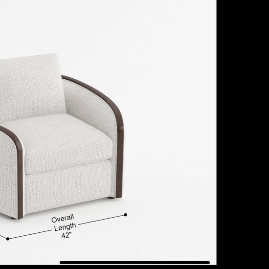 Loom beige chenille swivel chair features and dimensions video