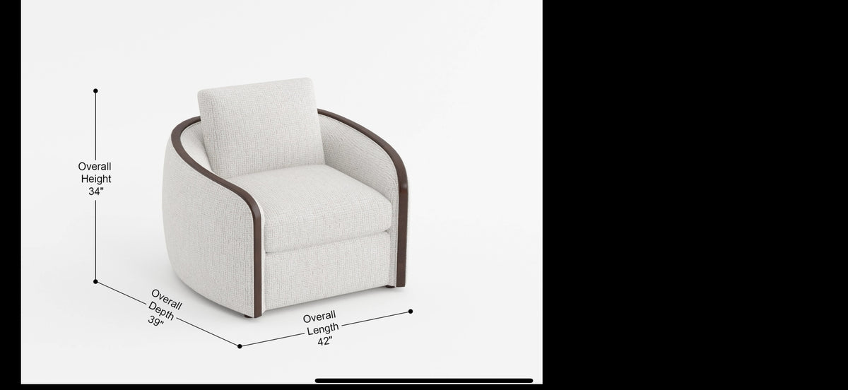 Loom beige chenille swivel chair features and dimensions video