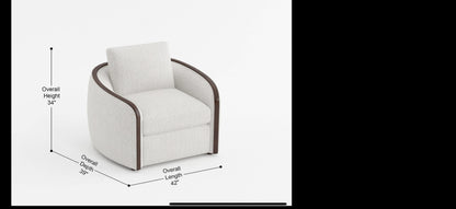 Loom beige chenille swivel chair features and dimensions video