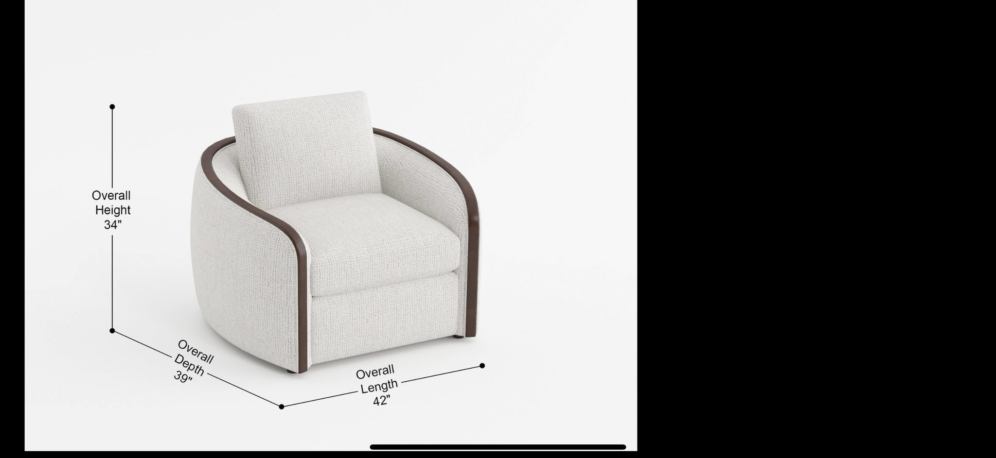 Loom beige chenille swivel chair features and dimensions video