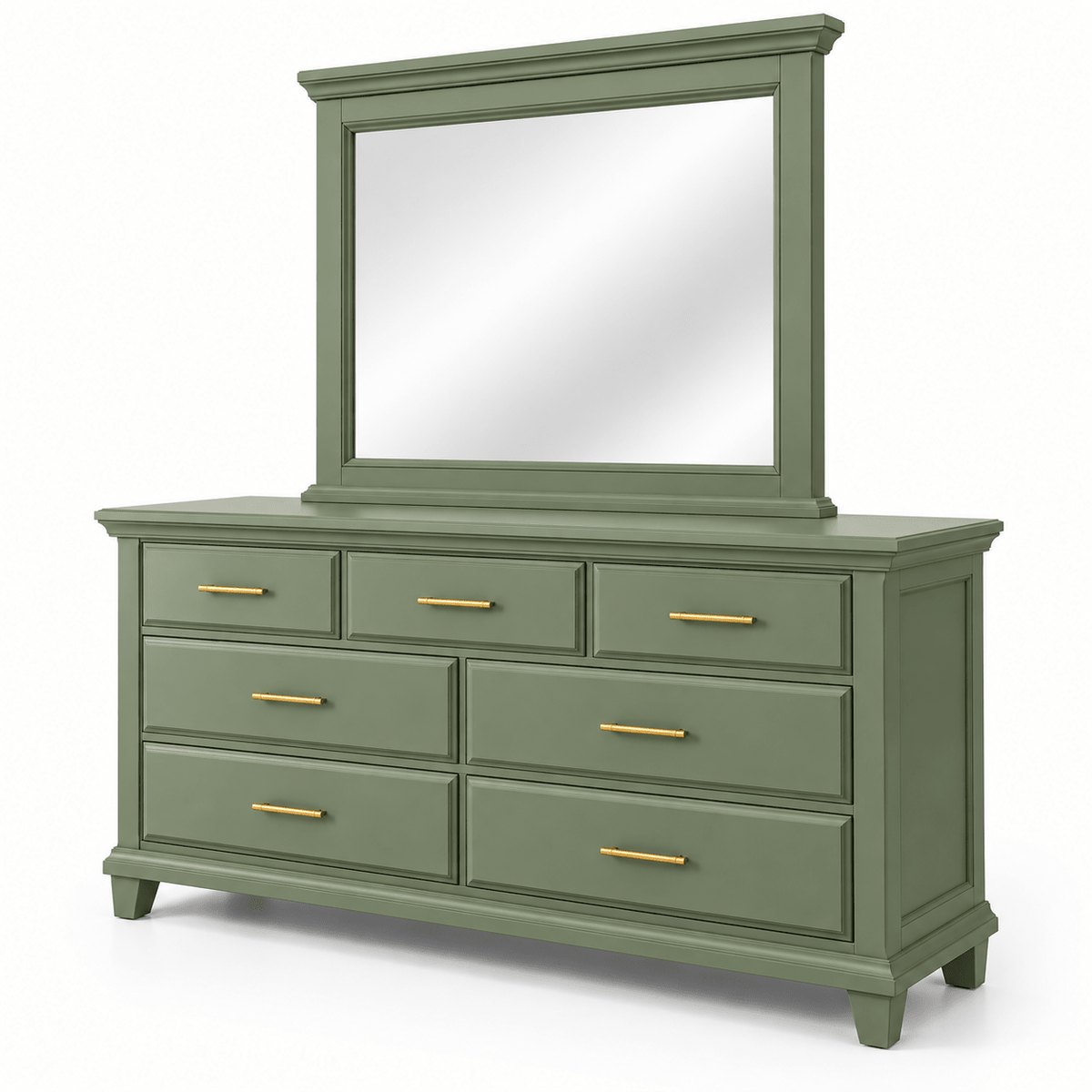 Sage 7-Drawer Dresser with Mirror - George's Furniture