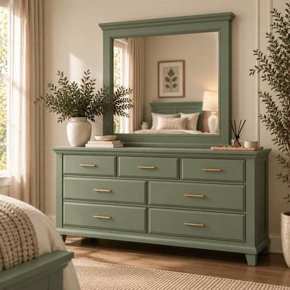 Sage 7-Drawer Dresser with Mirror - George's Furniture