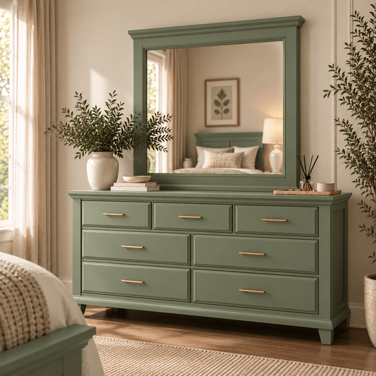 Sage 7-Drawer Dresser with Mirror - George's Furniture