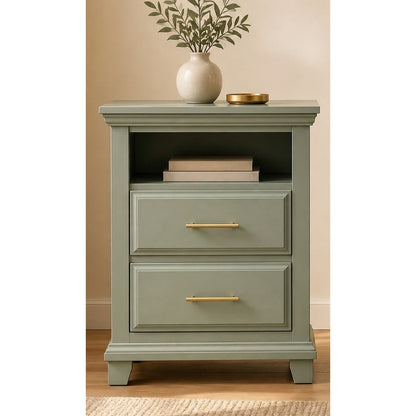 Sage Open-Shelf 2-Drawer Nightstand - George's Furniture