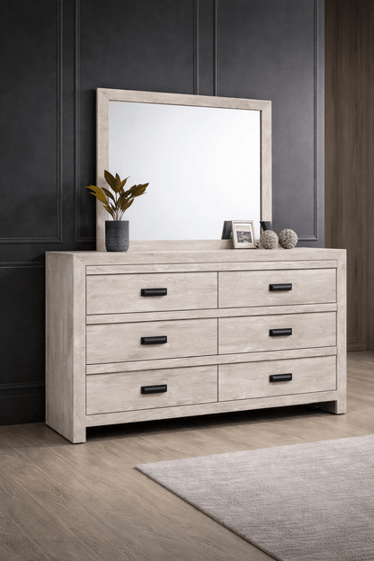 Solara Light Oak Bedroom Mirror – Modern Dresser Mirror - George's Furniture