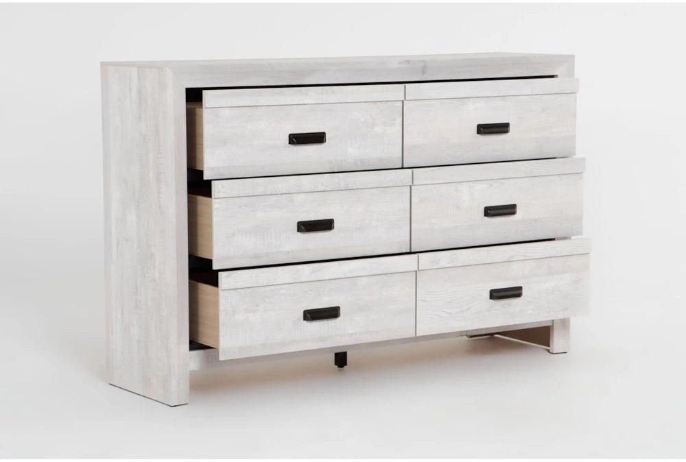 Solara Light Oak Dresser with Mirror – Modern 6 Drawer Bedroom Dresser - George's Furniture