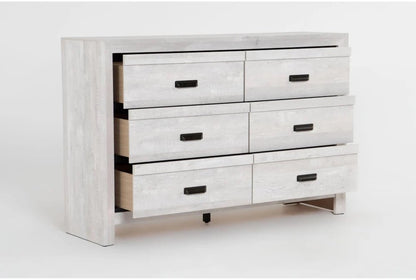 Solara Light Oak Dresser with Mirror – Modern 6 Drawer Bedroom Dresser - George's Furniture