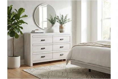 Solara Light Oak Dresser with Mirror – Modern 6 Drawer Bedroom Dresser - George's Furniture