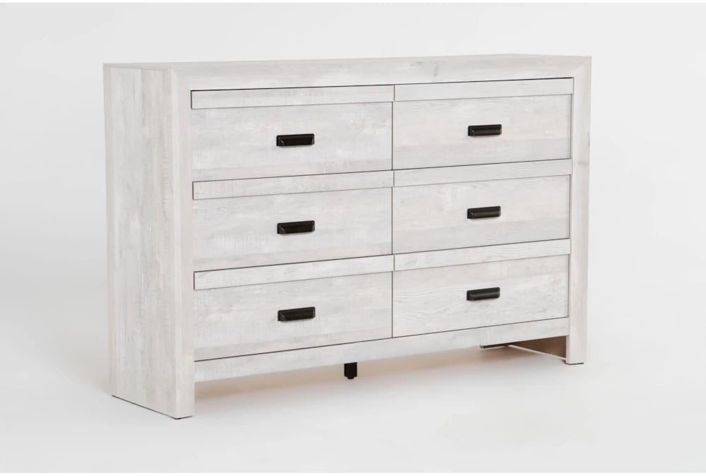 Solara Light Oak Dresser with Mirror – Modern 6 Drawer Bedroom Dresser - George's Furniture