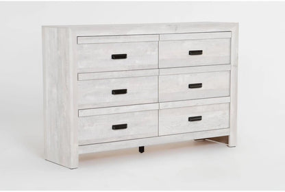Solara Light Oak Dresser with Mirror – Modern 6 Drawer Bedroom Dresser - George's Furniture