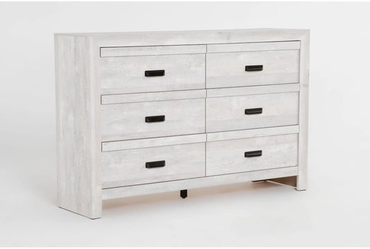 Solara Light Oak Dresser with Mirror – Modern 6 Drawer Bedroom Dresser - George's Furniture