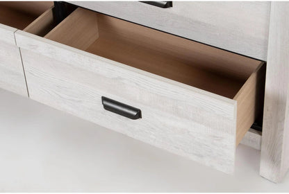 Solara Light Oak Dresser with Mirror – Modern 6 Drawer Bedroom Dresser - George's Furniture