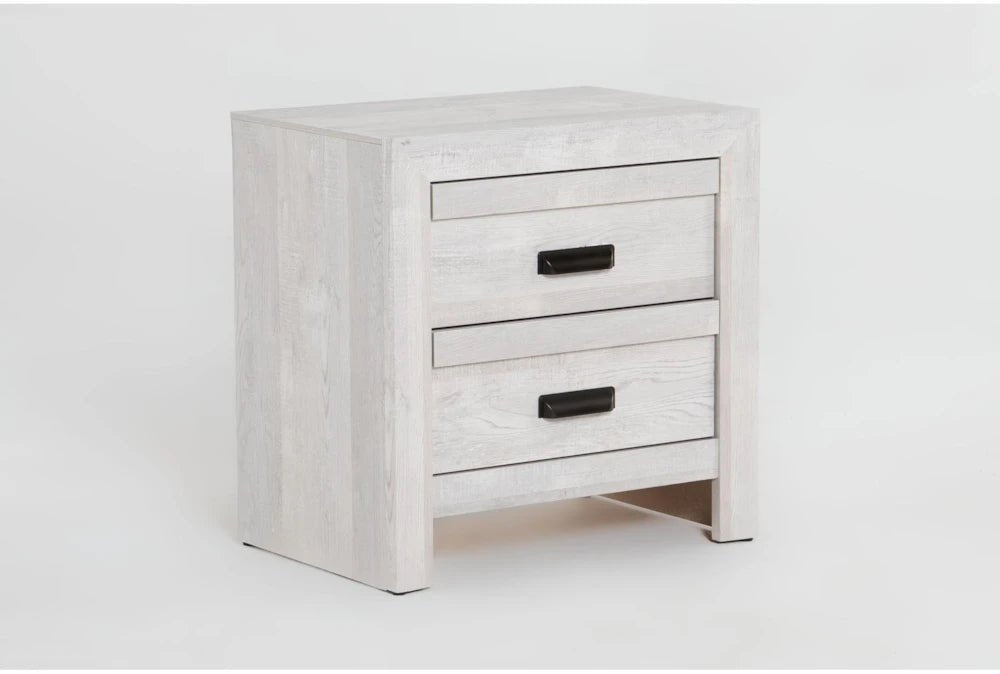 Solara Light Oak Nightstand – Modern 2 Drawer Bedside Table - George's Furniture