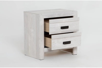 Solara Light Oak Nightstand – Modern 2 Drawer Bedside Table - George's Furniture