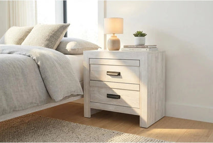 Solara Light Oak Nightstand – Modern 2 Drawer Bedside Table - George's Furniture