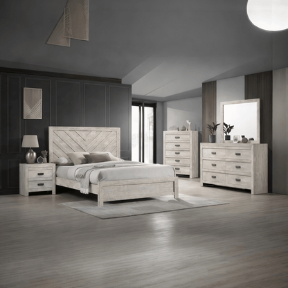 Solara White Bedroom Set – Modern 4 Piece Bedroom Furniture (Twin, Full, Queen, King) - George's Furniture