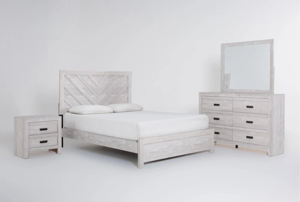 Solara White Bedroom Set – Modern 4 Piece Bedroom Furniture (Twin, Full, Queen, King) - George's Furniture