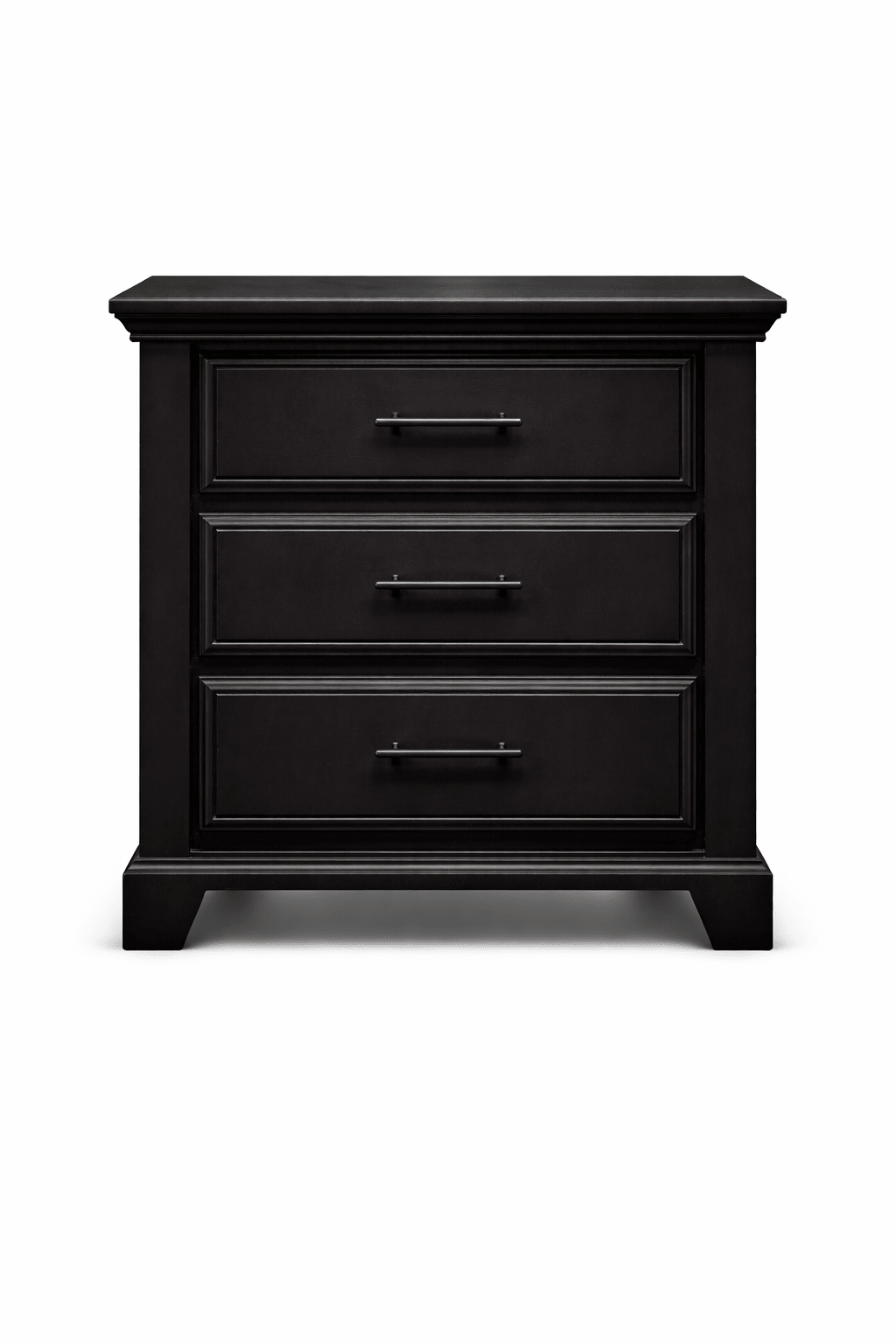 Vanta Black 3 Drawer Nightstand | Solid Wood - George's Furniture