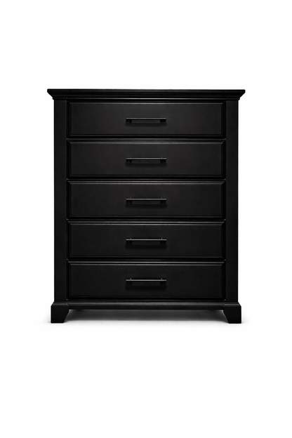 Vanta Black 5 Drawer Chest | Solid Wood - George's Furniture