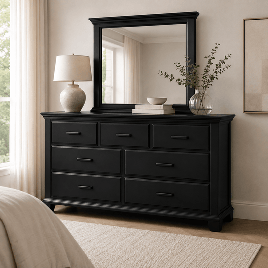 Vanta Black 7 Drawer Dresser | Solid Wood - George's Furniture