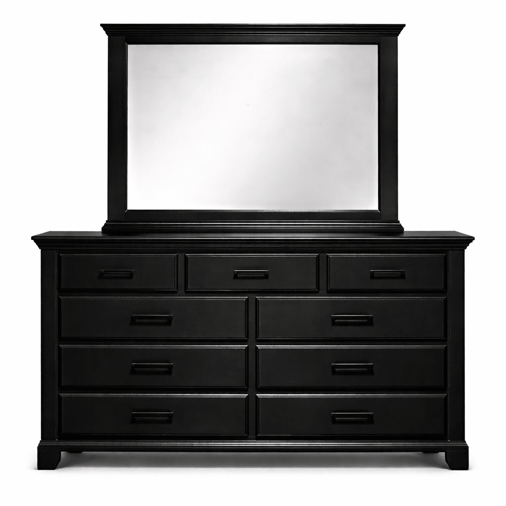 Vanta Black 7 Drawer Dresser with Mirror | Solid Wood - George's Furniture