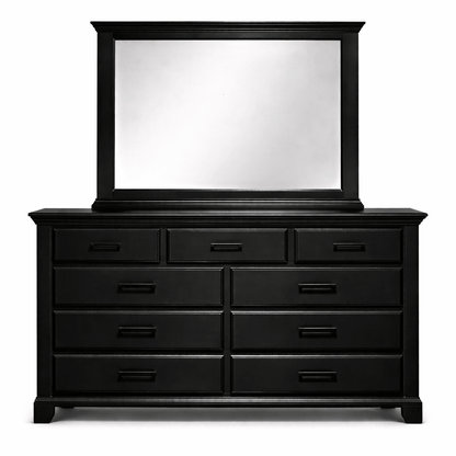 Vanta Black 7 Drawer Dresser with Mirror | Solid Wood - George's Furniture