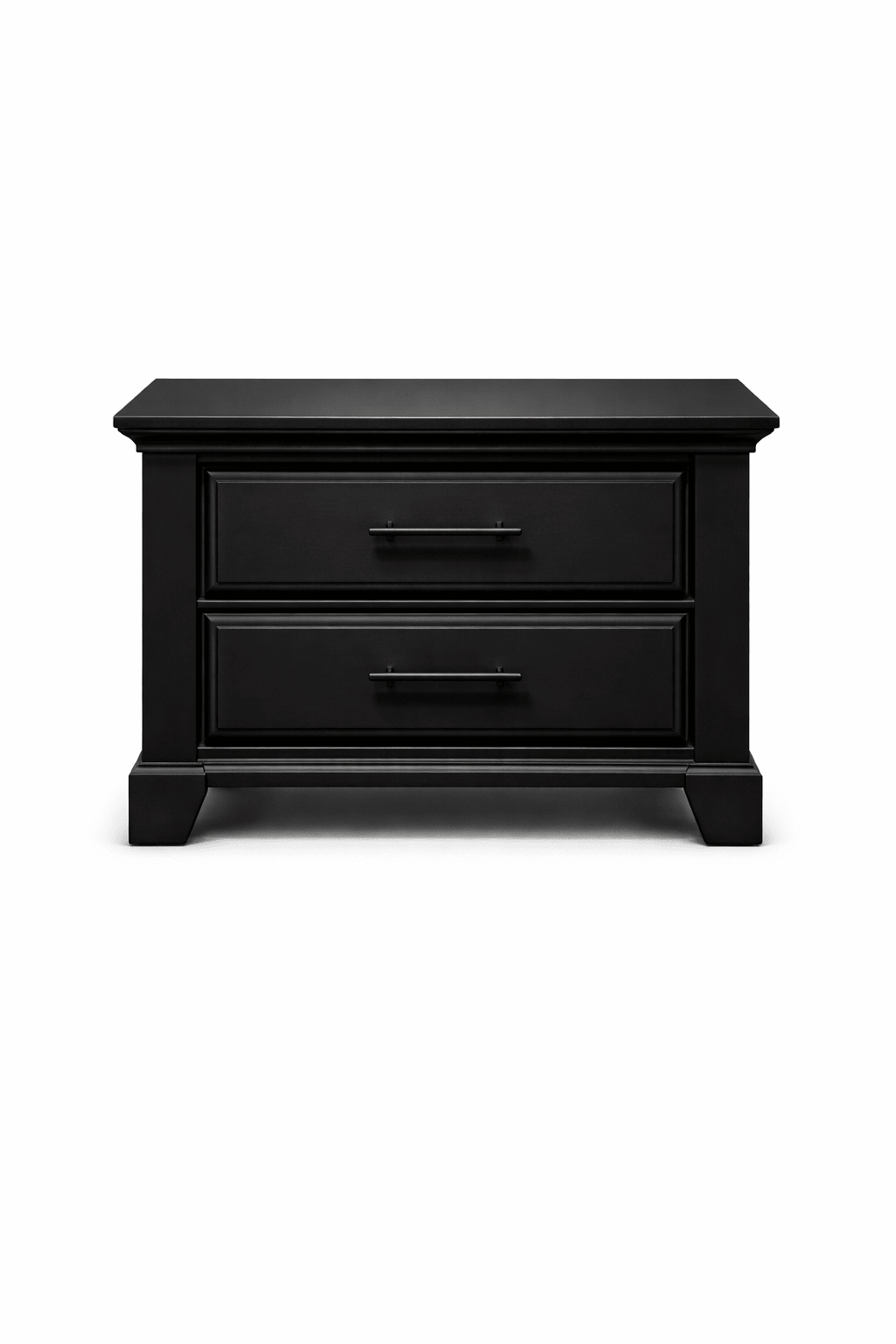 Vanta Black Modern 2 - Drawer Nightstand | Solid Wood - George's Furniture