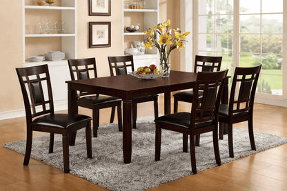 Westbrook 7 - Piece Dining Set – Dark Cherry Wood Table & Upholstered Chairs - George's Furniture